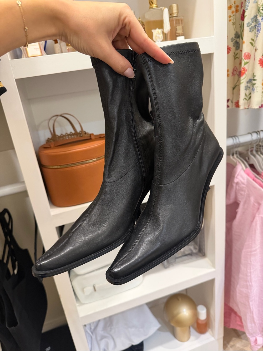 RAYE Black Kitten Heeled Boots